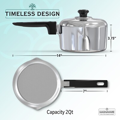 Magnaware Cast Aluminum 2 Quart Sauce Pan with Lid | eBay