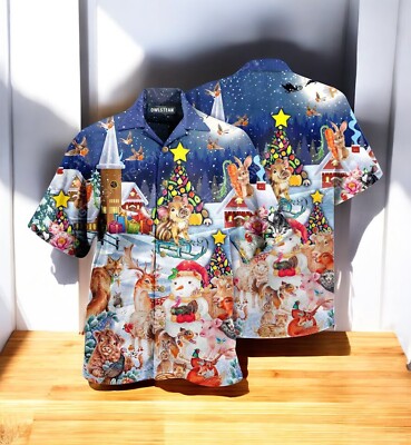 Happy Animals Christmas Aloha Shirt Funny Christmas Idea