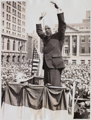 Norman Thomas Addressing Thousands of People 1933 Photo Socialist Leader Addre
