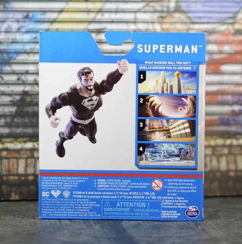 Superman 1ª EDICIÓN Rara Figura de Acción Variante de Traje Negro DC Spin Master - Imagen 2 de 3