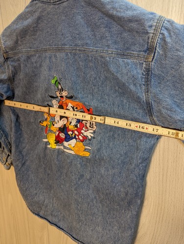 Vintage Disney Store Mickey Shirt Youth Small S Denim Button Long Sleeve Shirt - Picture 5 of 7