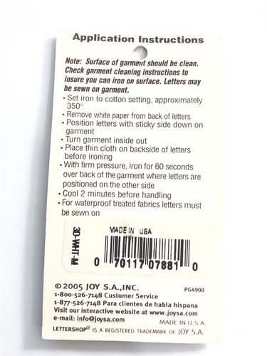 Joy Letter Shop Blanco M 2” Hierro Palo Bordado Parche Artesanal Aplique Costura - Imagen 6 de 6