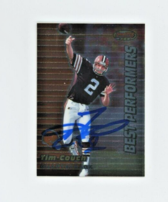 Tim Couch ROOKIE Auto Signed 1999 Bowman's Best Performers BAS COA