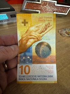 Circulated 10 Swiss Franc Dollar Bill Currency Reserve Note Money Collector Cash