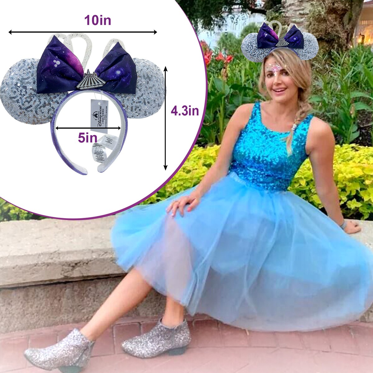 Headband Disney Parks Space Mountain Ears Purple Shanghai 