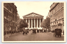 Vintage Postcard Paris La Madeleine et Rue Royale France Antique Cars by Yvon