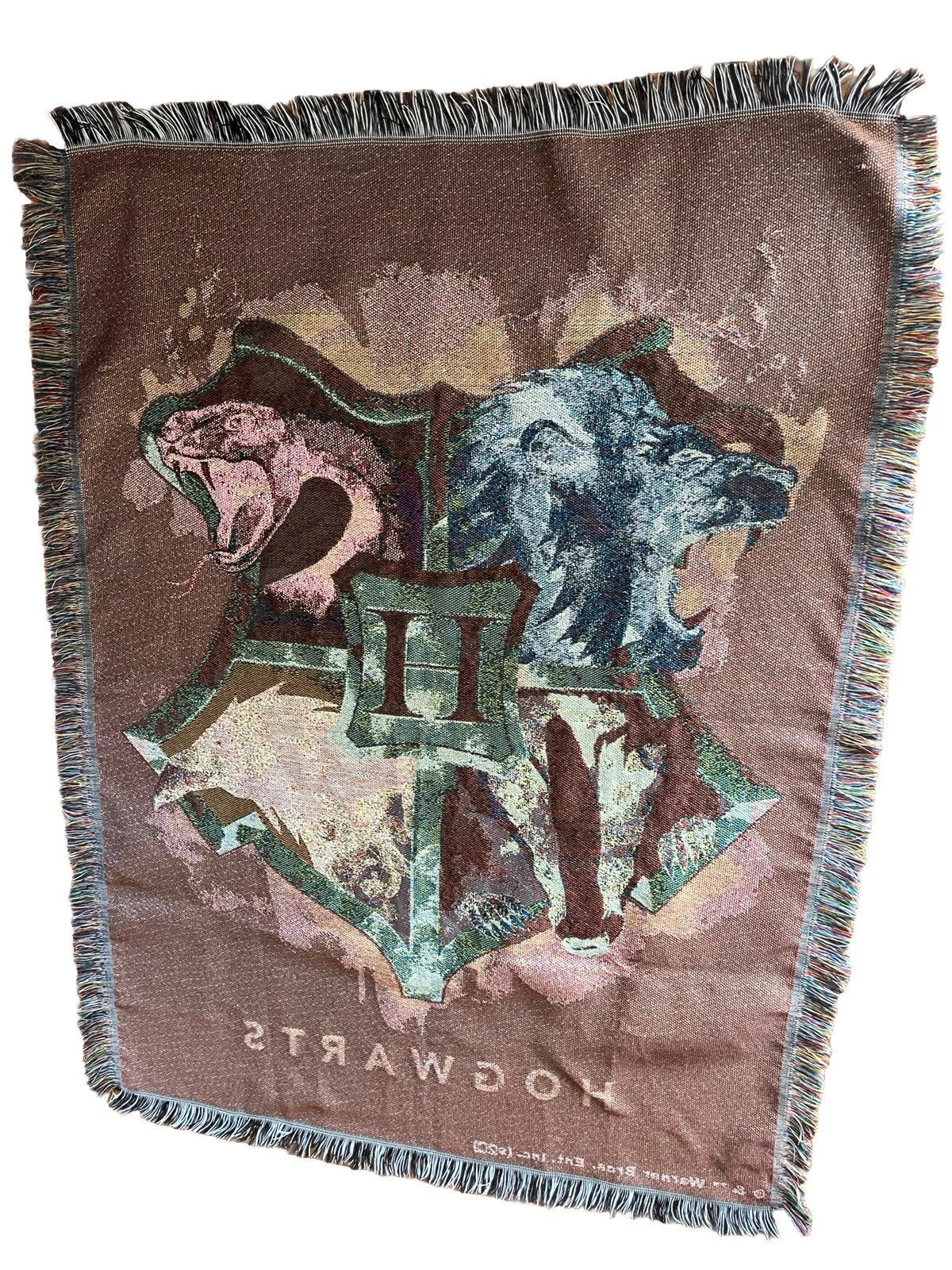 Harry Potter Hogwarts Crest Woven Tapestry Throw Blanket