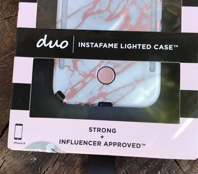 Funda Iluminada Lumee Duo Instafame Oro Rosa Mármol - iPhone 8-7-6 Influencer Foto 3 de 4