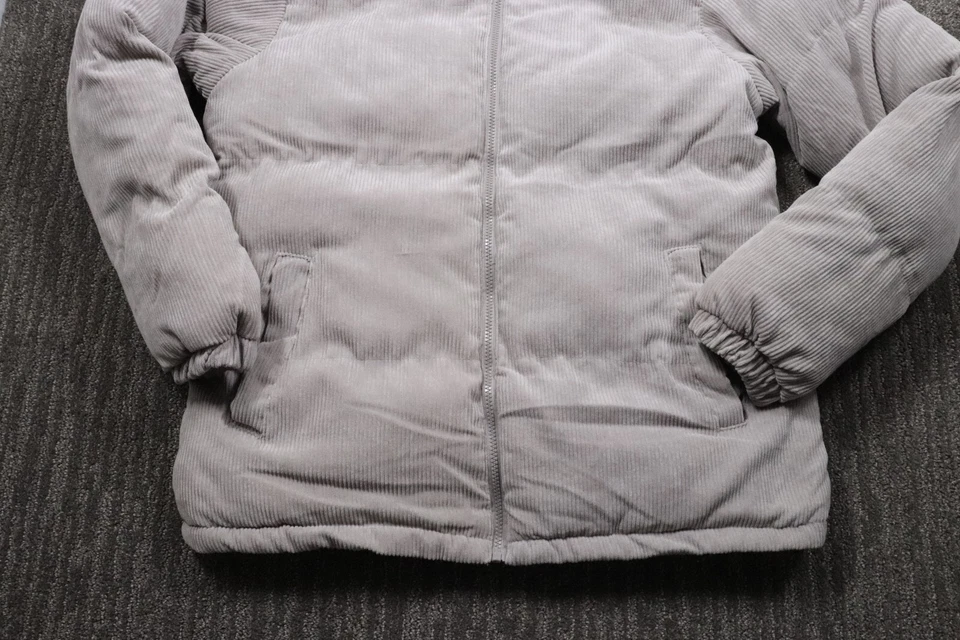 Chaqueta acolchada de pana Brave Soul para hombre gris Y2K ropa de calle Foto 2 de 4