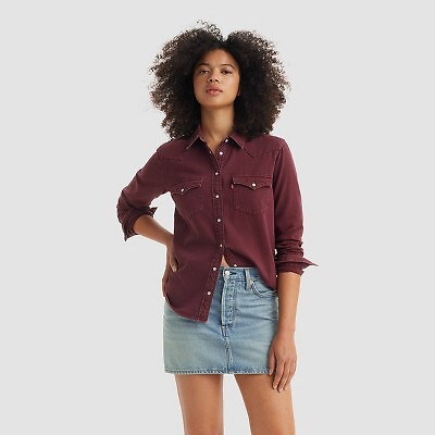 Женская рубашка Levis с длинным рукавом Ultimate Western на пуговицах - Windsor Wine XL