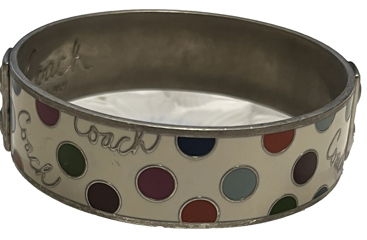 Coach Bangle Bracelet Stackable Enamel POLKA DOT … - image 3