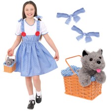 GIRLS DOROTHY COSTUME BASKET DOG WORLD BOOK DAY FANCY DRESS KIDS CHARACTER