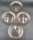Vintage Pink Depression Glass Salad Dessert Plates  7.5 Inch Set of 4