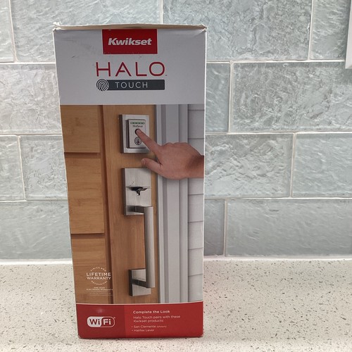 Halo Touch Satin Nickel Fingerprint WiFi Smart Lock Deadbolt - Picture 4 of 5