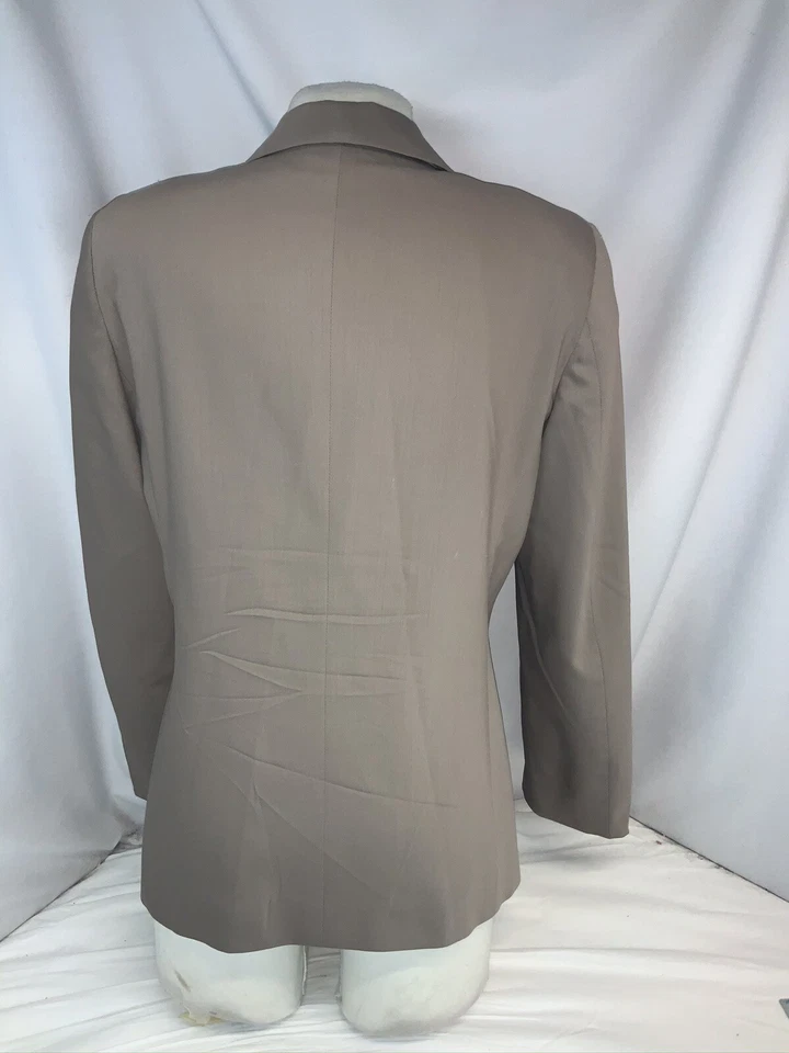 Chaqueta Blazer Zanella Talla 10 Lana Tostada Elastizada 2B Italia Usada en Excelente Condición YGI J0-111 Foto 4 de 4