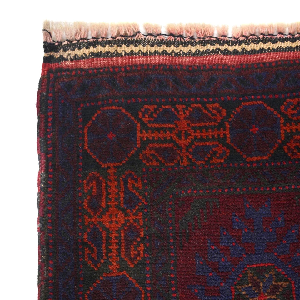 Tribal Hand Knotted Afghan Oriental Balouch Area Woolen Rug 3'1x5'3ft Rug G16058 - Image 3 of 4