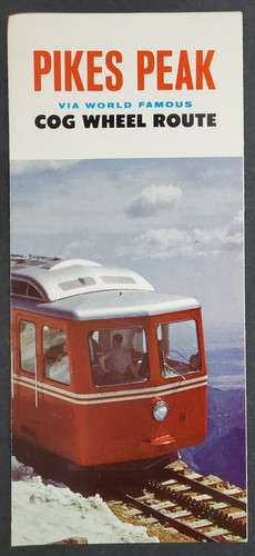 1960s Pikes Peak Manitou Springs CO Cog Wheel Railway Vtg Travel Brochure