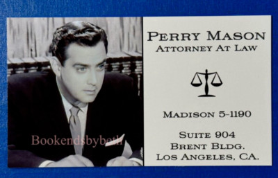 Perry Mason TV Show Magnet, Raymond Burr Magnet, Perry Mason Business Card