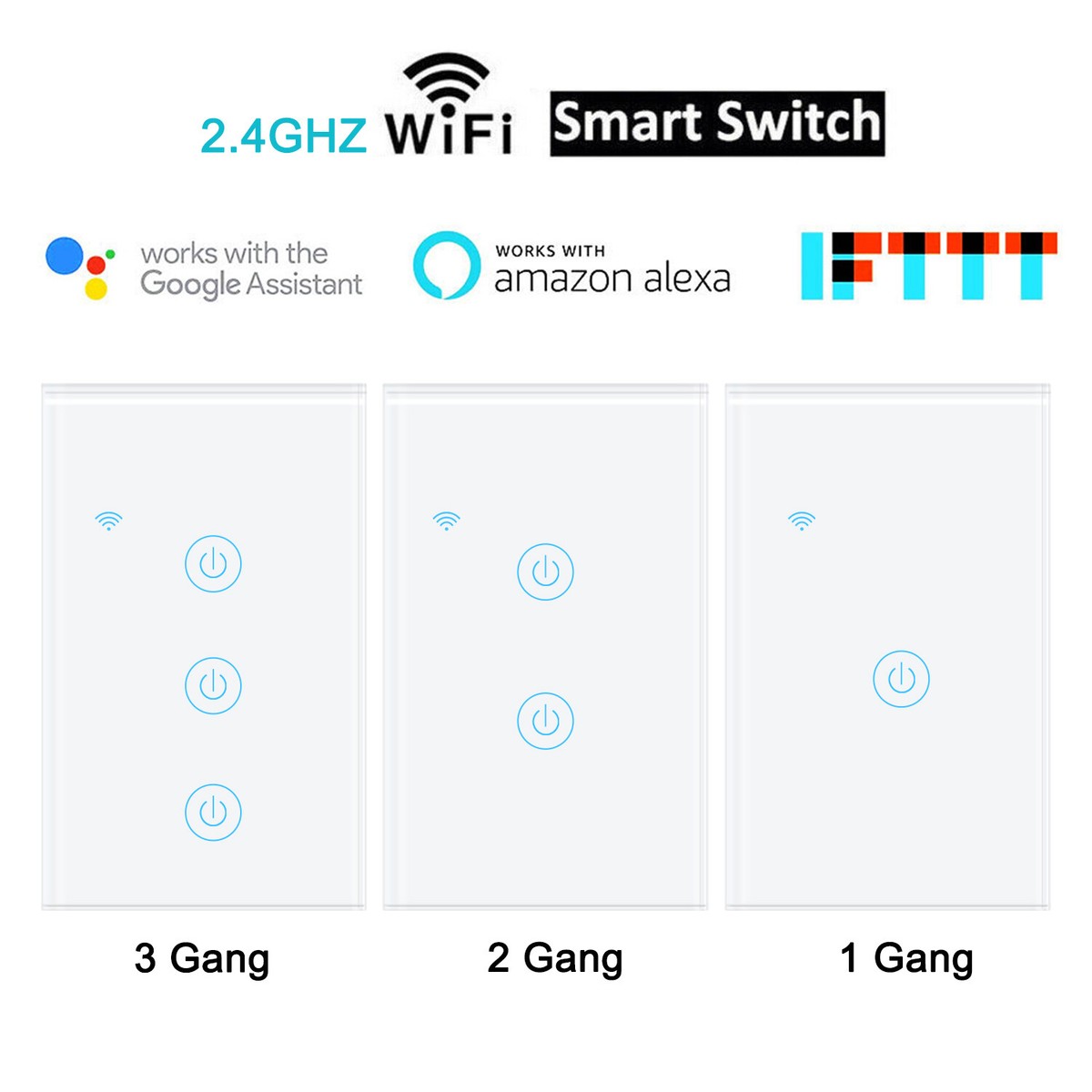 Interruttore Wifi Da Parete 86X86 Pannello Touch 2 Tasti Colore Bianco WiFi RF 433 Compatibile - Foto 8