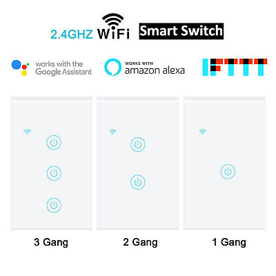 1 2 3 4 Gang Smart Wifi Light Wall Switch Touch Panel Alexa Google Home Ifttt Ebay