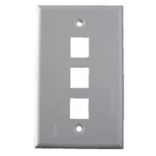 3 Port Keystone Faceplate in White for Jack RJ45 Ethernet Free Shipping 25 Pcs