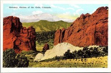 Garden Of Gods Gateway Colorado Scenic Mountain Landscape WB Postcard