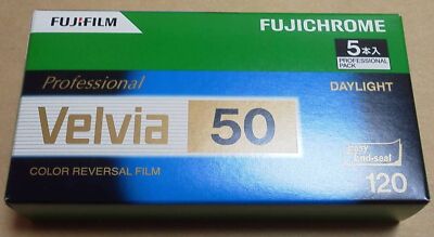 FUJIFILM Reversal Film Fujichrome 120 VELVIA 50 EP NP 12EX 5 rolls F/S w/Track#