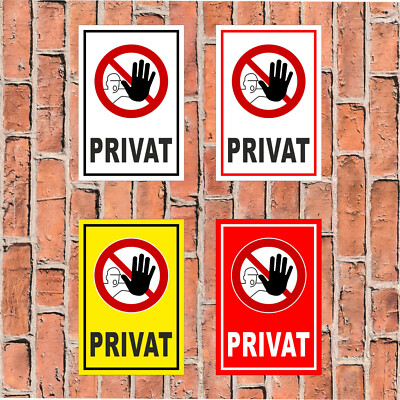 Schild Privat Zutritt verboten Privatbereich Hinweis Stop - 4 Größen
