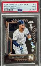 Aaron Judge 2024 Topps Cosmic Chrome x Cactus Jack /10 Black Refractor #35 PSA9