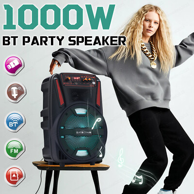 1000W Portable Wireless bluetooth Speaker Super Bass Stereo Radio FM TF AUX USB