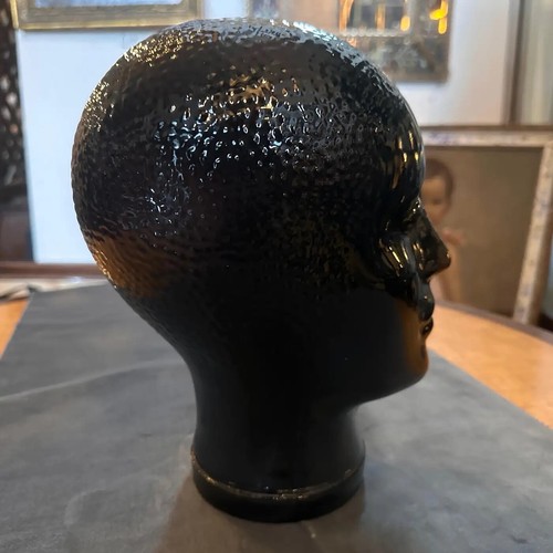 1970s Fornasetti Attributed Modernist Black Glass Head - Picture 3 of 10
