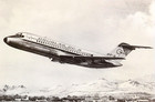 Vintage Bookplate Art Print Mcdonnell Douglas Dc-9 Aircraft Inflight