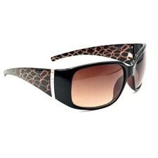 Fossil Hattie Sunglasses Black Wrap Etched Fashion Frame Gradient Lenses VTG