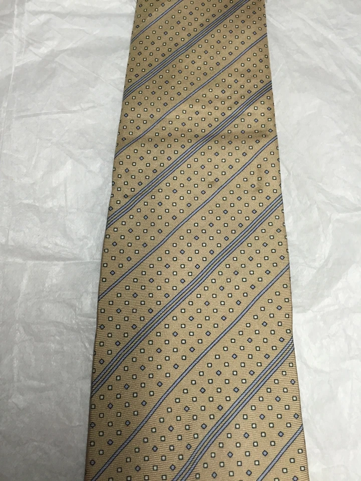 CORBATA HOMBRE CHARLES JOURDAN BEIGE CON DISEÑO AZUL 3 X 61 Foto 3 de 4