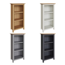 Assembled 3 Tier Bookcase Oak Veneer Storage Rack Display Unit