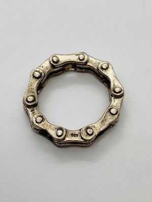 SIZE 6 5.5g 925 ARTIST STUDIO MADE BIKE CHAIN LINK STYLE STERLING SILVER RING