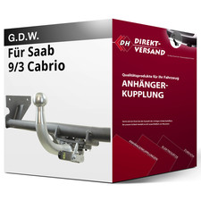 Für Saab 9/3 Cabrio Typ YS3D (G.D.W.) Anhängerkupplung horizontal abnehmbar neu