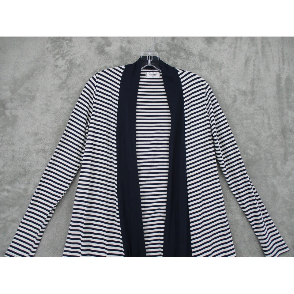 Cardigã de natação Mott50 suéter feminino listrado médio náutico UPF 50 capa azul marinho - Imagem 3 de 4