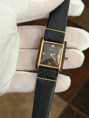 Vintage Cartier Palissandre de Rio Wood Tank Swiss Manual Dress Watch 20611