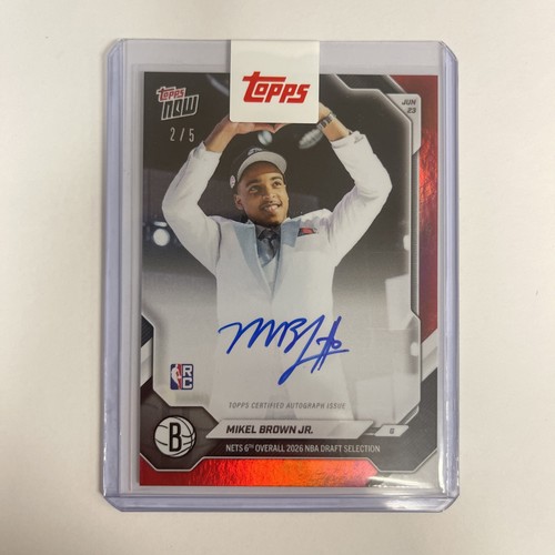 2026-27 Topps Now Draft Mikel Brown Jr. #MBRO-A RC Rookie Auto Red 2/5 NETS