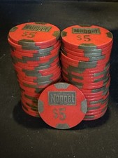 Lot of 50 1980s John Ascuaga’s Nugget $5 Brass Insert Casino Chip, OBS Sparks NV