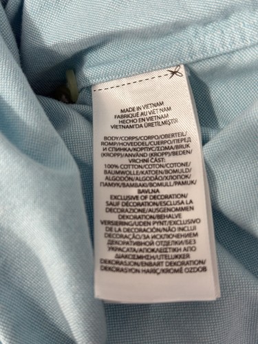 Polo Ralph Lauren Shirt Mens 2XL Blue Oxford Long Sleeve Flesh Pony Preppy Flaws - Picture 7 of 8
