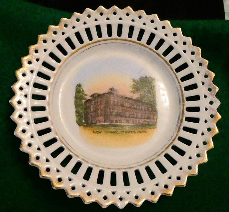 High School - Cokato, Minnesota - Porcelain Advertising Plate
