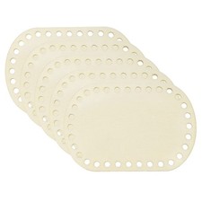 5Pcs Crochet Basket Base, 6 x 4" Basket Bottoms Oval Wood Base