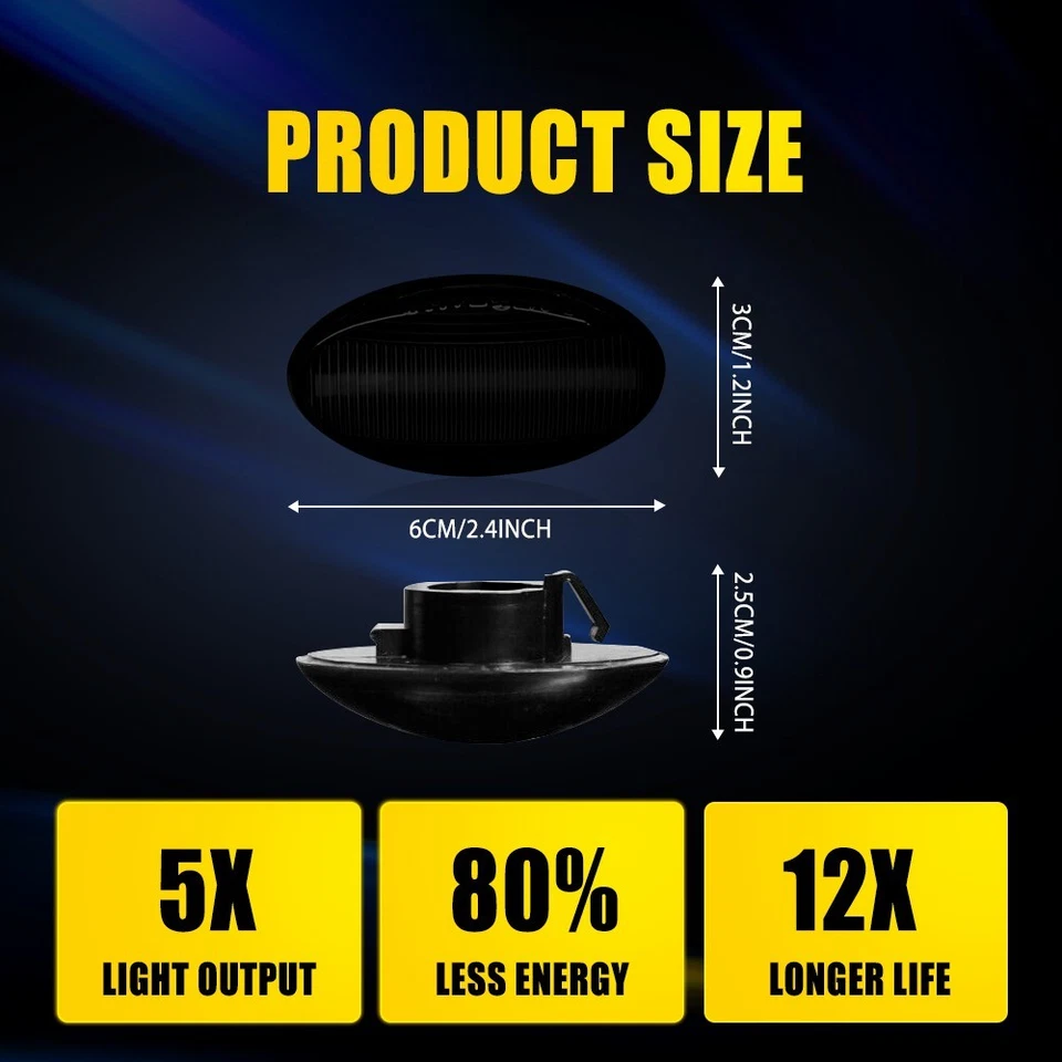 Front+Rear LED Side Marker Light Kit For 2002-08 Mini Cooper R50 R52 R53 1-5SET - Image 4 of 4