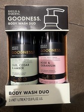 Image of Baylis & Harding Goodness Vegan Body Wash Duo 2x1L Oud/Cedar & Rose/Geranium