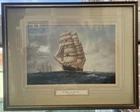 A Clipper On The Open Seas By Denzil Smith Art Print Framed