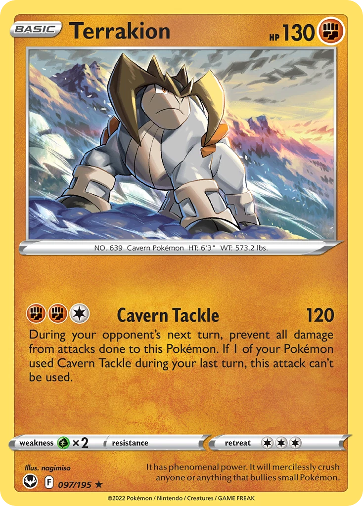 Terrakion Pokémon TCG Individual Collectible Card Game Cards for