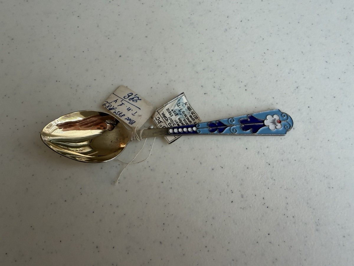 1960年代 ソ連 銀製 ティースプーン 2点 未使用 916 SILVER Vintage USSR 916 Silver Enamel Spoon Set of 6 with Tags | eBay