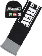 Minecraft TNT Knit Scarf  Cuff Beanie Cold Weather Set for Kids  Adults, 2 PC